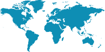 Icon einer Weltkarte Blau
